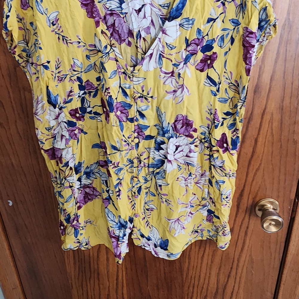 Torrid Yellow Floral Blouse